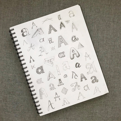 50 types of A handlettering letter lettering pencil sketch type typography
