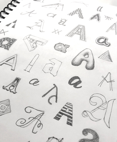 Aa handlettering letter lettering pencil sketch type typography