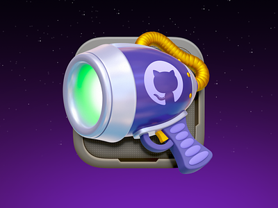 GitHub-pewpew 2dillustration 3d app icon blender blender3d github gun icon illustration spacegun