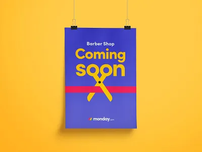 Barber shop poster - coming soon.. barber shop branding coming soon design icon poster poster design print scissors typography vector