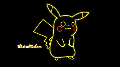 Pikachu in Neon Style animation app card design design illustration illustration art logo vector vector illustration vectorart