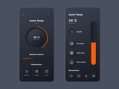 temperature app app concept figma grey inspire interface minimal minimalism neumorphic neumorphism skeumorphism skeuomorph trend ui uiux ux web webdesign