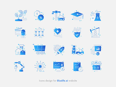 Icon Set Bluelife.ai Website icon design icon set iconography icons ui uiux website website ui