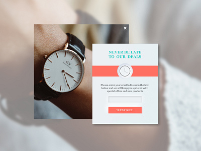 Daniel Wellington Signup Form ecommerce marketing photoshop signup form ui design