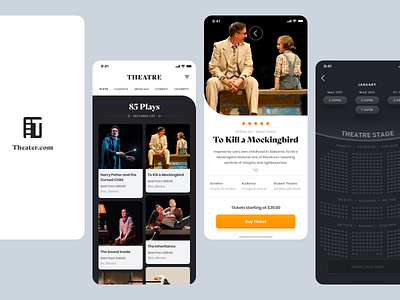 theater app logo mobile app design typography ui ux