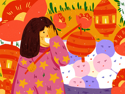 Doodle on Lantern Festival1 illustration