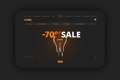 all in energy branding design flat minimal typography ui ux vector web website