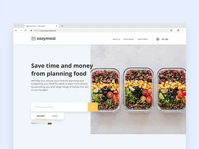Easymeal Web Desig- Homepage Hero Section app clean ui delivery design dribbble figma food minimal minimalism mobile app design product design startup trending ui uiux ux ui ux design ux designer web design website