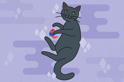 Alfred Cosmos cat cats design illustration purple space vector