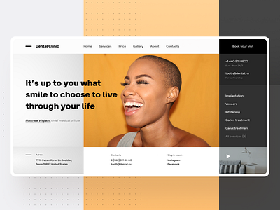 Dental Clinic Concept concept dental design desktop flat home interface landing light main screen menu minimal tiles trending ui ux