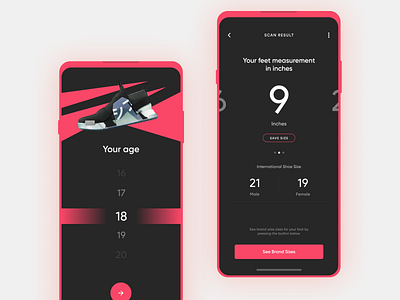 Shoe App 2 app ar design ios measuring size ui ux vr