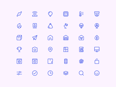 Powerley Icon Set branding efficiency energy icon set iconography icons identity illustraion smart home smarthome vector