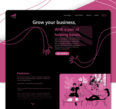 Landing page branding design illustration interface photoshop procreate ui ux webdesign xd