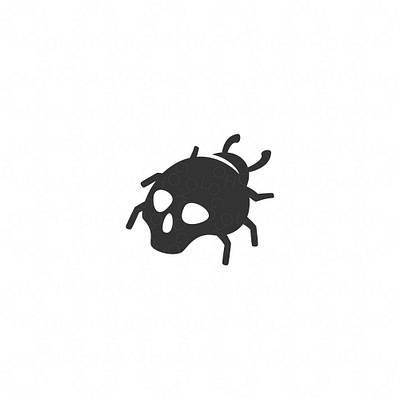 Skull Bug Logo beetle bug buy design fear halloween head insect logo logos logos for sale logotype nature sale sales skull skulls