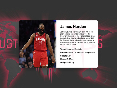 Daily UI Challenge: 045 Info card app dailyui design icon infocard jamesharden nba ui ux web website