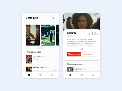App Cadê Filme adobexd android app card category cinema clean interface joker minimalist minimalistic movie app movieapp parasite ui ux ux ui