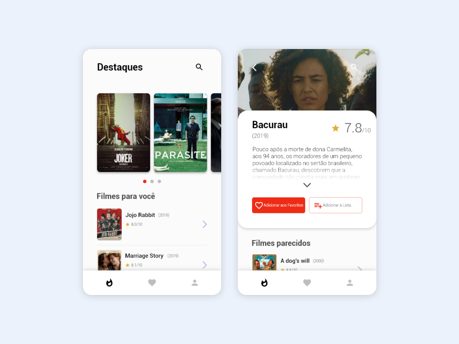 Example of App Cadê Filme