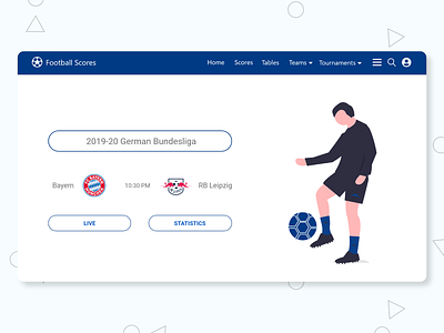 Football Scores UI Landing Page Design adobe xd design figma football football app football club football logo illustration landing page design landingpage sketch sports ui ux webdesign