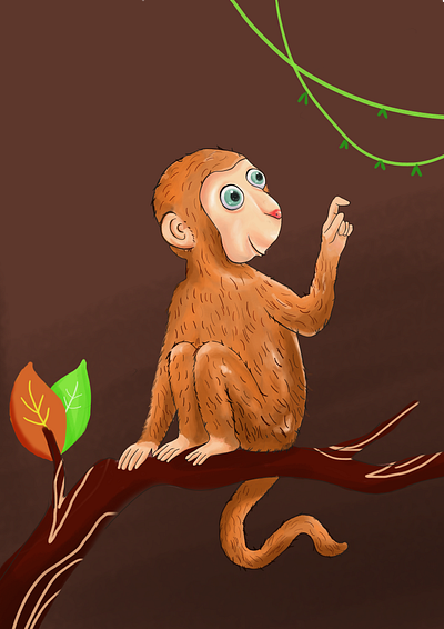 Monkey characterdesign children childrenbookillustration illustration logo