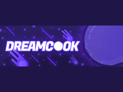 Dreamcook banner asteroid banner brand design branding design dream flat illustrator lettering logo planet sleep space vector