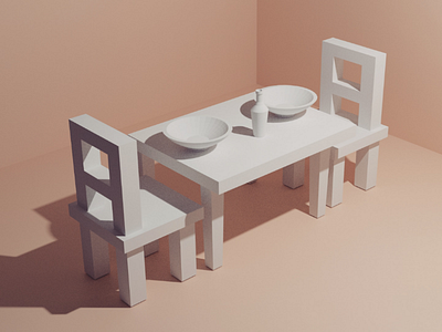 Dinning Table - daily modeling practice 3dmodel 3dmodeling asset blender bottle chair dailypractice digital3d digitalart diningroom dinningtable gabbittmedia gameassets lowpoly3d study tutorial wine