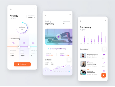 Activity app app design fit fitness app mobile modern