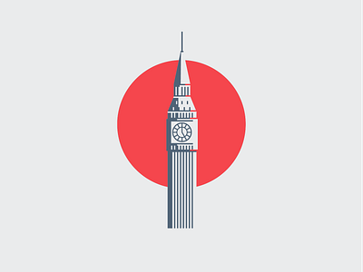 London Big Ben big ben clean london modern sunset uk united kingdom vector vector illustration