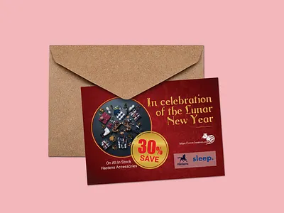 Discount Post Card For Lunar New Year branding design discount card discount code discount voucher flat gift card gift cards gift voucher identity lunar lunar new year minimal post card post cards postcard