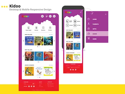 Product page- Children Audiobook platform icon product page responsive website uidesign uxdesign webdesign