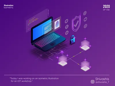 secure IOT isometric branding cybersecurity flatdesign illustration iot isometric isometric design isometric illustration isometricart ui ui design ux