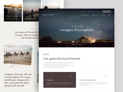 Influences Voyages - Landing page brand branding design home landing landing page travel travel agency ui website
