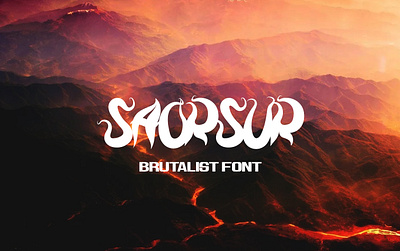 SAORSUR FONT branding brutalist design flat lettering logo minimal type typography