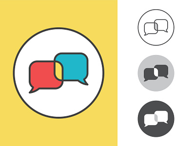 Adulthood Merit Badge: Healthy Communication design flat icon illustration illustrator minimal vector