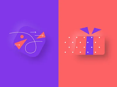 Two arrow design geometry illustration present shadow vector