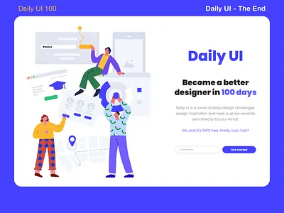Daily UI 100 - The end daily 100 challenge daily ui dailyui flat illustration illustration design landing page ui uidesign uiux ux