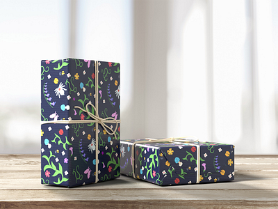 Garden wrap branding garden illustration wrapping paper