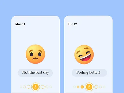 Emojis for Mood Tracker Apps animation app design character animation design emoji emoji set happy health icon mindfulness mood motion sad svg ui uiux ux