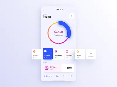 Budget Tracking App app application budget category chart finance fintech graph interface ios mobile money progress ui