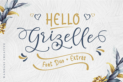 Hello Grizelle Free Font Duo font font family free font free fonts freebie freebies typeface typefaces typogaphy typography