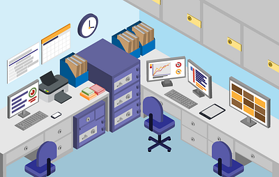 Isometric office illustration design flat illustration isometric isometric art isometric design isometric illustration vector vector illustration