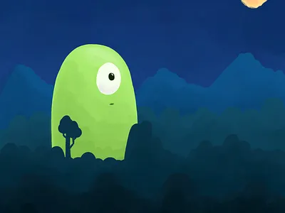 Monster In The Woods amonsterchild digital art digital painting drawing forest illustration monster forest monsters playful procreate the monster forest