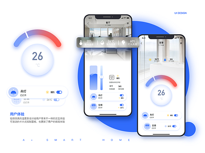 智能家居APP ui design 产品 场景 平面设计