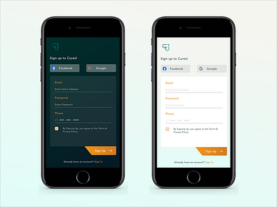 Sign Up - Light & Dark Mode dark mode light mode mobile app mobile ui sign up signup ui ui challenge ui design ui design challenge uichallenge uidesign