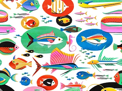 Fishy Fish colorful fish illustration ocean pattern