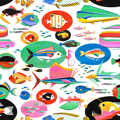 Fishy Fish colorful fish illustration ocean pattern