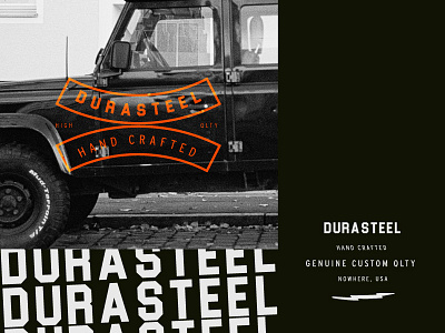 Durasteel badge badge design lockup type design typogaphy