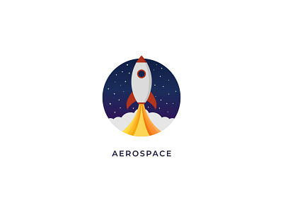 AEROSPACE bussiness illustration logo design professional rocket launched rocket logo vector