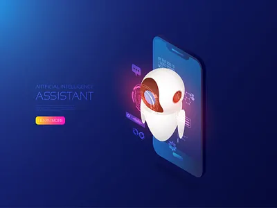 Ai assistant ai app artificial intelligence assistant computer digital digitalart future futuristic hologram hud icon illustration iot robot robotic smartphone technology ui vector