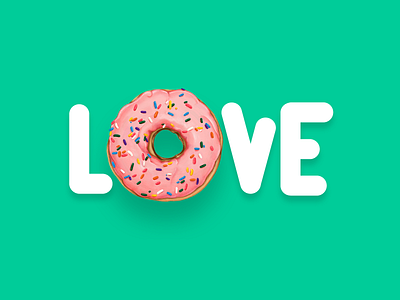 💗 Love is Sweet 🍩 3d donut donuts greeting greeting card greetings holiday joy love mockup object sprinkles sugar typography valentine valentine day valentines valentines day valentines day card valentinesday