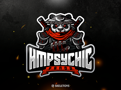 PANDA ASSASIN assassin cartoon character design esportlogo illustration logo mascot mascot character ninja panda panda bear panda logo print red scraf red scraf samurai